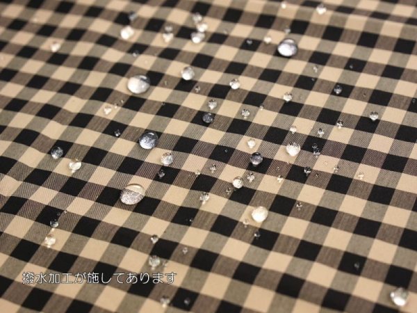 画像3: 播州織　撥水加工　ギンガムチェック０．８ｃｍ　ベージュ×クロ (3)